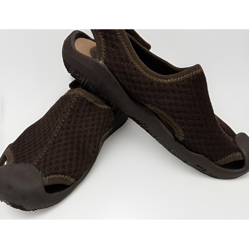 Kids Crocs Dual Comfort Swiftwater Brown Adjustable Outdoor Shoes Sz 13C-NEW